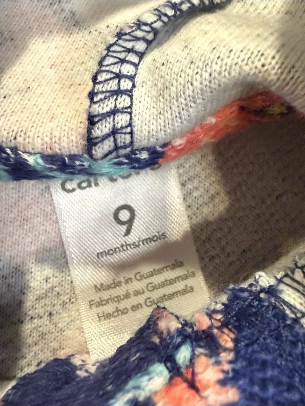 Carter's Peach, Cream & Navy Floral Baby One-Piece Set